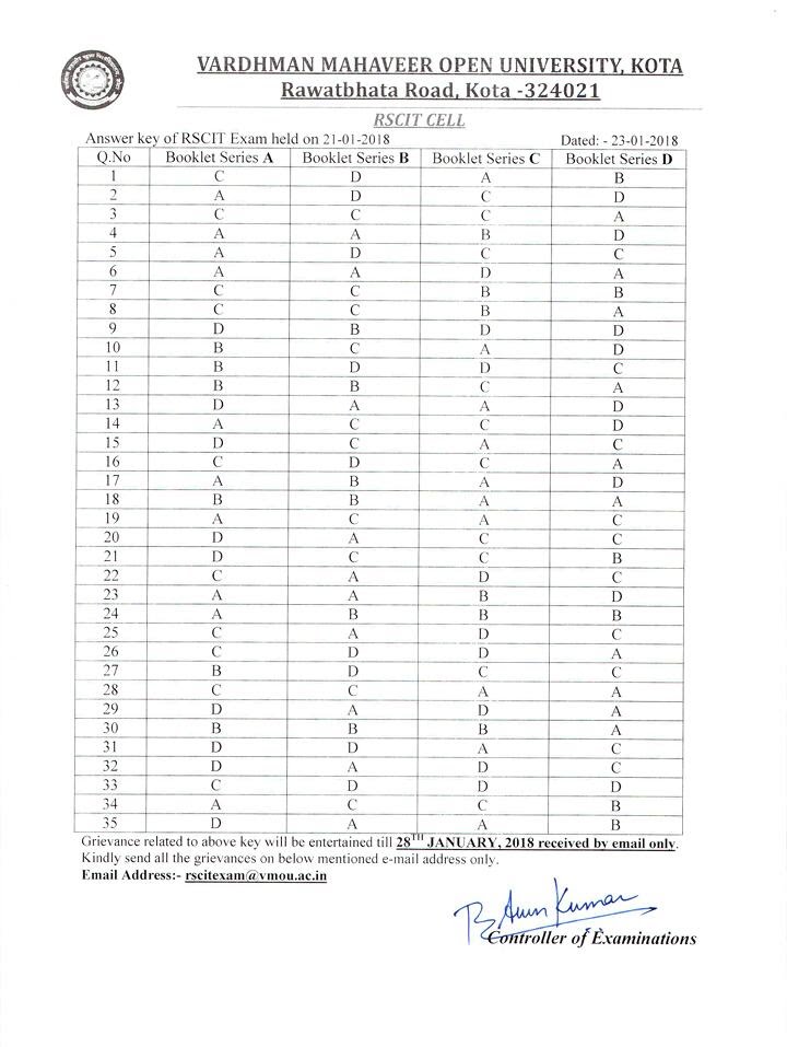 rscit answer key 21 january 2018 by vmou rscit answer key 21 january 2018 by vmou