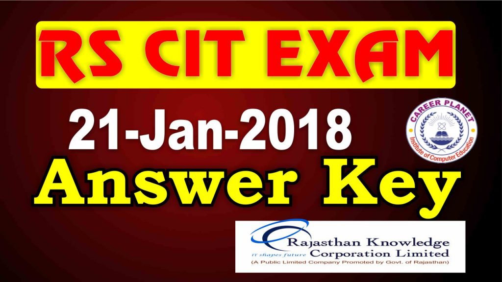 rscit answer key 21 January 2018